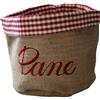 RICAMI FIORENTINI BALDI RICAMI FIORENTINI CESTINO PORTA PANE IN COTONE E JUTA, CON RICAMO. PRODOTTO ARTIGIANALE TOSCANO DI ALTA QUALITA' (rosso)