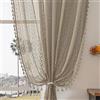 WAZZIO Tende in pizzo di cotone bohémien all'uncinetto, per camera da letto e soggiorno, con tasca per asta, filtranti la luce, tende velate lunghe 213 cm, set di 2 pannelli, colore: tortora