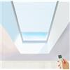 TIPIACE Motorised Roller Blinds with Wired or Rechargeable Battery - Honeycomb Fabric Waterproof Blackout Complete for Skylights, Custom Sizes (White 93021A)