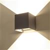 Zeitnet Inc. Applique cubo LED per esterni potenza 12W illuminazione parete facciate doppio fascio di luce regolabile IP65 esterno interno [ grigio 3000K ]