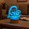 Generico Lampada in Plexiglass con Base Nera Forma di Cuore con Nomi Personalizzati Love Decor Night Light LED Luce Camera 7 Colori Amore San Valentino Innamorati