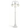 maolo Lampione da Giardino 3 Bracci Classico IP54 | 210cm in Alluminio | 3x E27 Max 60W | Palo Illuminazione Esterno per Viali, Ville e Cortili | Bianco/Nero (Bianco)