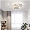 damastoreitalia Plafoniera a led da interno moderna a soffitto forma tonda lampada lampadario per camera da letto salone soggiorno salotto cucina locali commerciali 37W (3 cerchi,luce naturale 4000K)