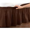 uyeoco Gonna da Letto Elasticizzata Avvolgente Matrimoniale/Singolo/Piazza e Mezzo Tinta Unita Gonna Letto con Volant Gonna da Letto Facile da Installare da 38 cm (Color : Coffee, Size : 120 * 200+38cm)