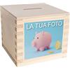 Creative Deco Salvadanaio in Legno | Scatola Personalizzata con Foto per Soldi Salvadanaio Apribile | 9,5 x 9,5 x 9 cm | Scatola per Risparmio | Legno di Pino Grezzo | Perfetta Scatola per Decoupage