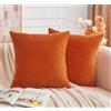 GriNeed, Set di 2 fodere per cuscini arancio bruciato, 18 x 18 cm, fodere per cuscini autunnali, morbide, in velluto, per fattoria, decorative, per divano, letto, casa, decorazione boho, moderne