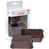 Decora, 0339883 Confezione da 20 Pirottini Plum Cake da 80 X 50 X 32 mm, per Cuocere, Presentare e Regalare PlumCake, Resistente fino a 220°, Made in Italy, Colore Marrone