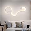 Millelucciole APPLIQUE LED LAMPADA DA PARETE ONDA 20W BIANCO NATURALE 4000K DESIGN MODERNO ALLUMINIO NASTRO Dimensioni 84x34 cm