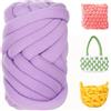 uyeoco Filato Gigante 250g Cotone Grosso Tubolare a Mano Gomitolo di Filato Chunky Yarn per Borse Coperte Cestini Nidi di Animali Domestici Artigianato Fai-da-Te(O11,1 roll(500g))
