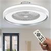 Partenopea Lampadario ventilatore 6 velocità Plafoniera moderna a LED con telecomando e gestibile da APP cambia 3 tonalità luce bianca, dimmerabile 62W per interni casa cucina soggiorno (Ufo)
