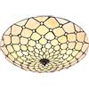 LYDZT Plafoniere a LED Stile Tiffany, Lampada da soffitto in Vetro colorato dimmerabile, apparecchi di Illuminazione a soffitto Rotondi con Montaggio a Filo di Larghezza 20 Pollici per Soggiorno c