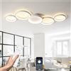 DJChen Lampadario Led Da Soffitto Camera Da Letto/Bambini Moderno, 99.5cm Grande Lampadari Led A Soffitto Moderni, 55W, 4400LM, Plafoniera Dimmerabile Decorazione Casa Per Soggiorno-Bianco