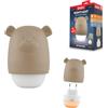 ZAZU Benny Luce notturna per bambini con sensore crepuscolare - Ricaricabile | Accensione automatica | Luce bianca e arancione | Portatile e presa | Batteria fino a 70 ore | Modalità viaggio | Lampada