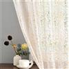 TERLYTEX Tende trasparenti color oro bianco, lunghezza 100 cm, 2 pannelli, con motivo a macchie dorate, con tasca per bastone, per finestre da cucina, 120 x 110 cm, colore: oro bianco