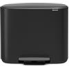 Brabantia Bo Pedal Bin Pattumiera, Metallo, Nero Opaco, 3 x 11 Litri