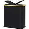 HOMCOM Cesto Portabiancheria 80L 2 Sezioni Coperchio 54x34x58.5 cm Nero