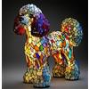 XWNGDAFEVF 3D Lampada da Tavolo Carino Nuovo Serie Cani Decorazione della casa Resina Piano da Tavolo USB Luce Notturna Compagnia Fedele Illuminazione, Standard Poodle