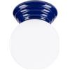 SOLLUX lighting Plafoniera Lampada da Soffitto - Faretto da Soffitto Ceramica Smaltata Vetro - 1 Paralume - Lampada LED Lampadina - Blu Ultramarino Zori