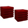 Betz Set di 10 lavette Premium misura 30 x 30 cm 100% cotone (rosso rubino)