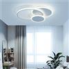 Partenopea Plafoniera Lampadario da soffitto a led con 3 Luci cerchi Design Stile Moderno Lampada per Camera Cucina Salotto Locali Commerciali (3 Cerchi Luce Bianca Fredda)