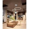 UNIVERSO Lampadario a sospensione led 52w 3 cerchi sospesi design moderno pendente con anelli bianco per camera salotto (Luce bianca fredda)