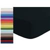 Tata Home Lenzuolo sotto con Angoli ed Elastici 100% Cotone Misura cm 90x210 Letto Singolo Una Piazza Altezza Materasso cm 25 Colore Nero Made in Italy 57 Fili al cm2