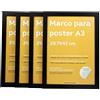 Nacnic - Set di 4 cornici Nere. Dimensione A3 (29,7x42 cm). Ideale per incorniciare foto, stampe, quadri, riconoscimenti e poster. Materiali di Alta qualità.