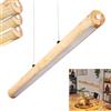 hofstein Lampada a sospensione a LED Carbellino dimmerabile in metallo/legno/plastica nei colori nero/naturale/bianco, design scandinavo, altezza max 150 cm, dimmer touch, LED 20 W, 3000-6000 K, 2100 Lumen