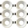 A2ZWORLD 6 Pezzi Porta Faretto da Incasso Bianco Ø96mm, Foro 75mm, Profondità 60mm, Effetto Retro‑Illuminato Anti‑Glare, Compatibile Lampade LED GU10/MR16 - Ghiera Rotonda in Alluminio