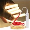 KISUFU Striscia LED COB con Sensore di Movimento 2m, Strisce LED Blanco Natural 5V, Presa USB, Striscia Luminosa Auto Adesive Impermeabile IP68, per Scale, Armadio, Cucina