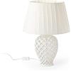 Hervit Lampada Potiche Ovale in Porcellana Traforata 38Cm(H)