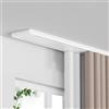 Generic Doppio Binario per Tende invisibili, Binari Tende Heavy Duty scorrevoli a soffitto, Kit Binario in alluminio personalizzabile 60 bis 680 CM per finestre, doccia, divisorio(White,1.5m(4.9ft))