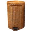 Lavendre Cestino della Spazzatura in Rattan Cestino della Spazzatura Fatto a Mano con Coperchio a Pedale 5L 8L 12L Pattumiera per Bagno, Toilette, Camera da Letto (Giallo 5L)