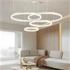 YYUTLUO Lampadario LED Moderno DIY Cerchio | 4 Bianco Anelli :20+40+60+80cm=100W | Illuminazione A Sospensione LED In Metallo+Acrilico Telecomando Dimmerabile Lampada Sospensione Soffitto Rotondo
