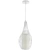 TrAdE Shop Traesio - LAMPADARIO SOSPESO Ovale Pendente A Sospensione Moderno E27 PLAFONIERA B19-31168 - Bianco