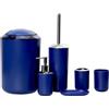 Icegrey Design Moderno 6 Pezzi Set Di Accessori Per Il Bagno Bottiglie Per Lozione, Portaspazzolino, Boccale Per Denti, Portasapone, Scopino Per WC, Pattumiera Blu Navy
