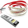 Planetitaly Striscia 2835 1200 LED strip adesiva flessibile 24V 5 metri 90W 8100 lumen alimentatore 100W basso consumo (3000K)