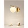 TOT ELECTRIC Lampadario a sospensione Applique Oro con sfere bolle bianche design moderno minimal (Applique- Angolo L)