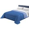 Tata Home Trapunta Invernale Tinta Unita Double Face Matrimoniale Imbottita 300 gr/mq Piumone Caldo Letto 2 Piazze 260x260 cm Made in Italy Bicolore Avio Blu MOD. D