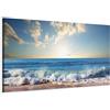 murando - Quadro Mare Spiaggia 150x50 cm 1 Pezzo Stampa su Tela Strutturata XXL Quadri Moderni Murale Arte Moderno Grafica Decorazioni da Parete Pittura Decori Paesaggio Cielo blu c-B-0384-b-a