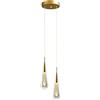 LIGKIN 2 luci LED Lampadario 10W Creativa Moderna Goccia d'acqua Lampada a Sospensione Cristallo Luce da Soffitto Luce Calda Illuminazione per Soggiorno Ristorante Scala