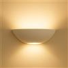 MAKA change your life quality MAKA Applique Lampada da Parete in Gesso Luna Bianca, doppia luce attacco r7S max 50W(lampadina non inclusa),verniciabile per interni ideale per scale, soggiorno, cucina, ingresso