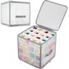 DECO EXPRESS Scatola Porta Palline di Natale, Chiaro Contenitore Decorazioni Natalizie, Divisori per 64 Addobbi, Manici e Coperchio con Cerniera (Box Decorazioni)