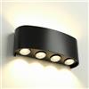 MAKA change your life quality Maka Applique da Esterno Interno Led da Parete 24W Lampade da Muro Plafoniera Moderna Luci Up Down 2400 Lumen Ip65 Impermeabile Fascio Luce Durata Illuminazione 40 mila ore (Nero, 4000K)