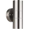 LEDKIA LIGHTING Applique da Parete per Esterni Acciaio Inox Doppia Luce Satin Argento GU10