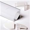 Aftertech® 2m 2metri 3030 30x30mm PROFILO ANGOLARE GRANDE ALLUMINIO PER STRISCE STRIP LED BARRA RIGIDA 2MT + COVER OPACA