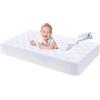 IlGruppone Coprimaterasso Neonati Impermeabile Trapuntato Lettino Culla 60x120 Cm Antiacaro Micro Traspirante Silenzioso Barriera Liquidi Angoli Elasticizzati Proteggi Materasso Bambino - Bianco - 1 Pezzo