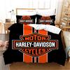 NICHIYO Harley Davidson - Set di biancheria da letto con copripiumino e federa, in microfibra, con stampa digitale 3D, 3 pezzi, (copripiumino + federe) (6, matrimoniale 200 x 200 cm)