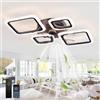 ZOMLBOF Ventilatore Da Soffitto Quadrato Con Luce Camere Da Letto,Led Plafoniera Con Ventilatore Con Dimmerabile Memoria App,Lampadario Ventilatore 6 Velocità Reversibile Con Tempistica,nero4