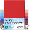 etérea Himmlische Qualität etérea Jersey lenzuolo con angoli 140x200-160x200 cm Rosso Epaisseur 15-25 cm - 100% Cotone - Oekotex materasso Letto copripiumino - lenzuola 140x200cm - 160x200cm Red